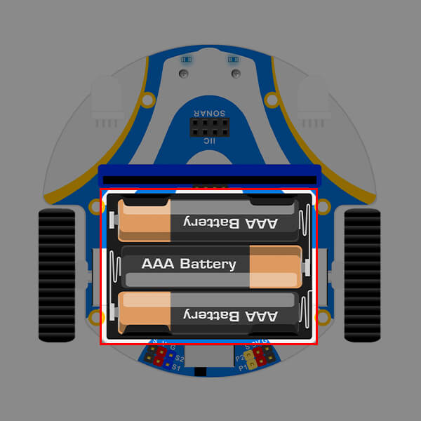 CuteBot battery compartment