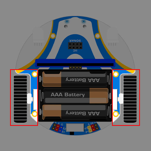 CuteBot DC-powered wheels